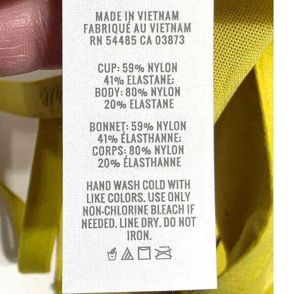 Aerie Smoothez Sheer Mesh V-Neck Triangle Bralette Yellow Small - Picture 7 of 11